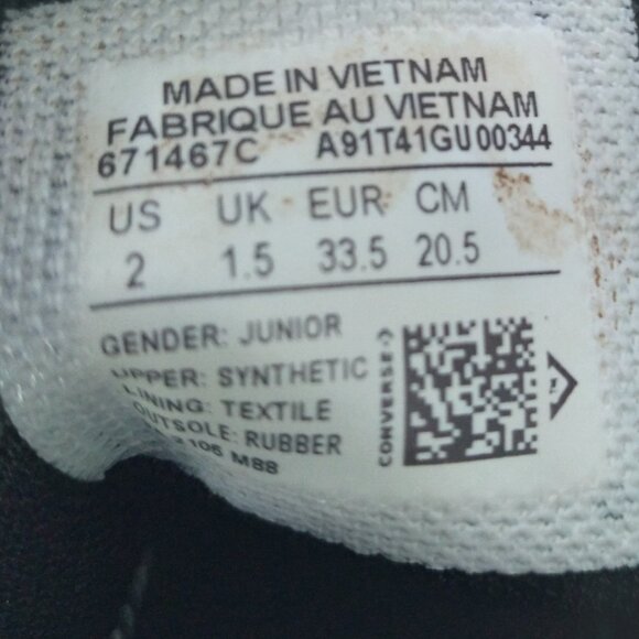 Converse Chuck Taylor All-Star Metallic Hi Top Sneakers Shoes youth sz 2 - Picture 8 of 8